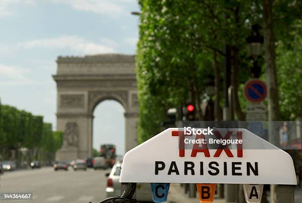 Parisian Taxi Stock Photo - Download Image Now - Arc de Triomphe - Paris, Avenue, Avenue des Champs-Elysees