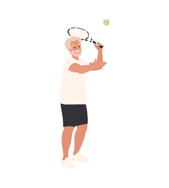 amator, profesjonalny tenisista man - amateur tennis stock illustrations