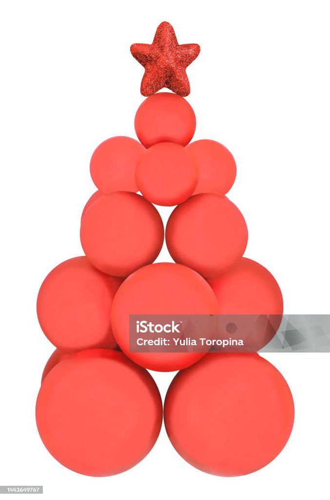 Foto de Árvore De Natal Feita De Bolas De Natal Vermelhas e mais fotos de  stock de Bola de Árvore de Natal - Bola de Árvore de Natal, Decoração de  Natal, Feriado -