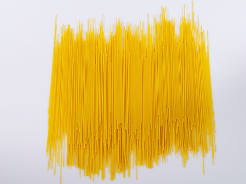 spaghetti pasta on white background