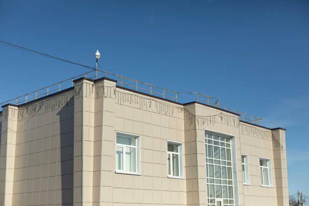 istock Hospital building. Technical house. Architecture in city. 1443657240