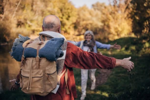 istock Mature couple in nature 1443657339