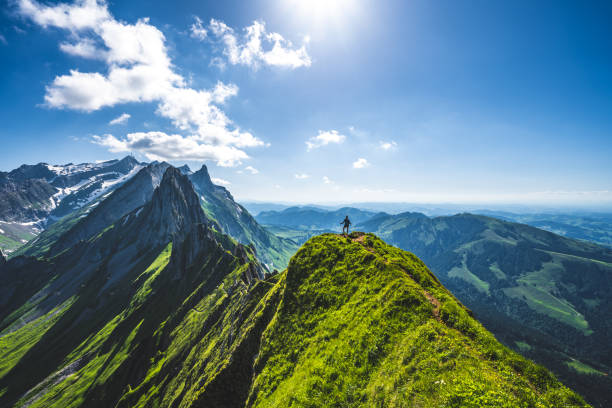 istock Hiker is reaching a beautiful viewpoint 1443657931