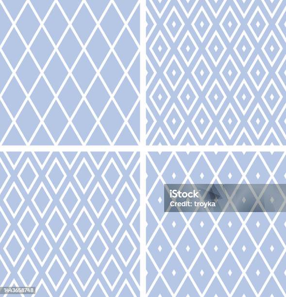 Abstrack Pattern Diamond Abstract Blue Seamless Geometric Diamonds Patterns Set Stock ...
