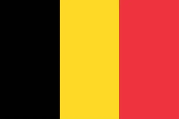 Vector illustration of The national flag of Belgium.