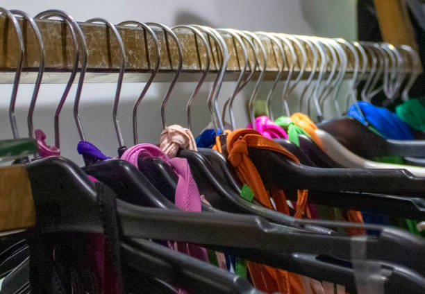 istock Clothes in Shop. Design Clothing Boutique 1443663401