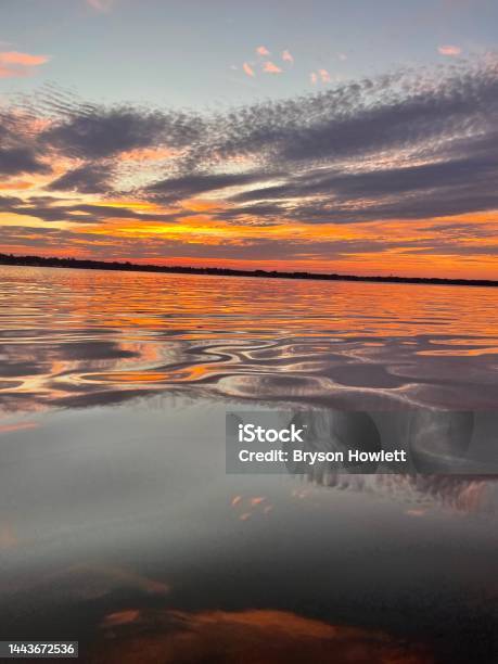 Lake Sunset Stock Photo - Download Image Now - Beauty, Coastline, Color Image