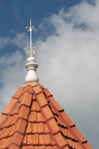 Photo of Tiled roof with lightening rod