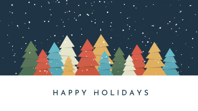Happy Holidays Christmas greeting card. 4k animation