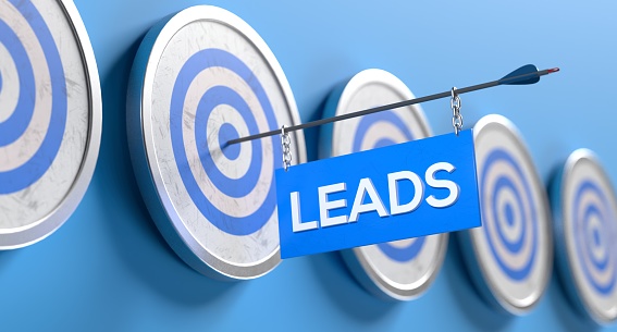 Customer Leads Sales Arrow Hitting Target