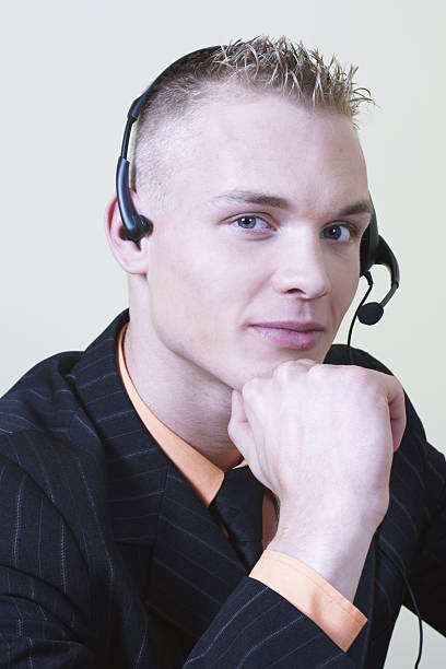 telesales worker stock photo