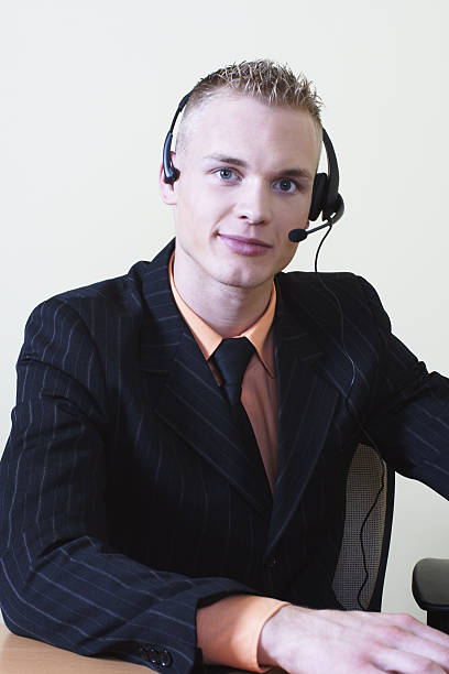 telesales worker stock photo