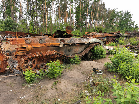 Russian tracked vehicles destroyed in Ukraine