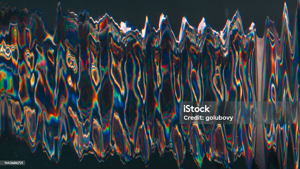 Distorted Color:black Neon Glitch Background Color Distortion Artifacts Stock Photo ...