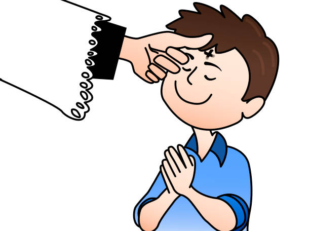 ilustrações de stock, clip art, desenhos animados e ícones de child receiving ashes, on ash wednesday, a catholic easter ritual that indicates that dust we are and dust we will become - redemption center