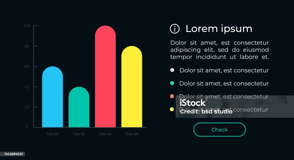 Chart With Bars Chart Ui Element Template Stock Illustration - Download ...