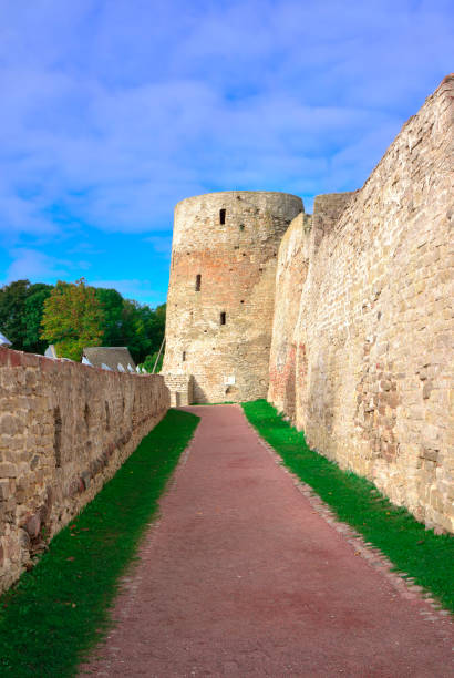 istock The old Izborsk stone fortress 1443702781