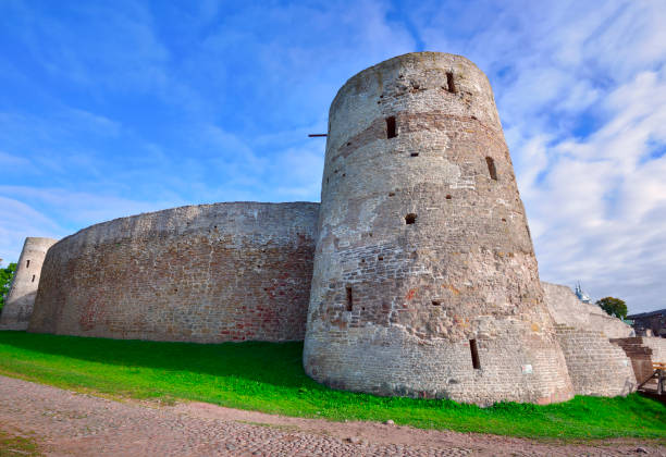 istock The old Izborsk stone fortress 1443702871