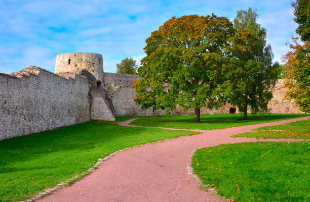 istock The old Izborsk stone fortress 1443706849