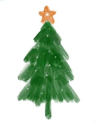 painted christmas tree illustration design template