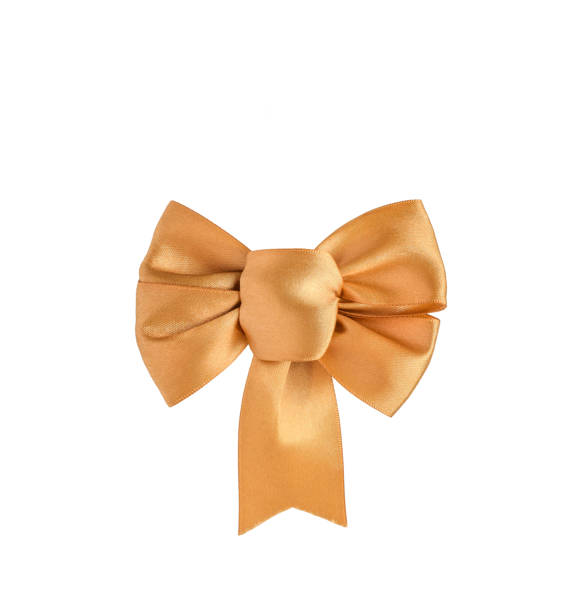 istock Gold ribbon bow isolated cutout 1443726938