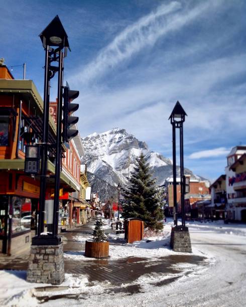 istock Banff Avenue in Winter, Banff, Alberta, Canada. 1443731104
