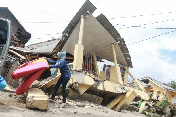 Salah satu insiden gempa bumi di Cianjur, Indonesia