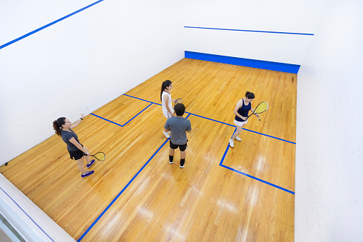 Aerial view of squash training