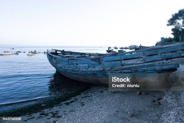 Abandoned Fishing Boat On The Beach Stock Photo - Download Image Now - Abandoned, Aerial View, Aging Process