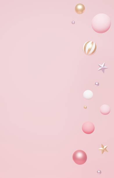 istock 3d image of cute ornaments in pastel colors 1443748158