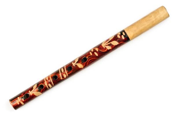 istock Pipe. Wind musical instrument on a white background. 1443754235