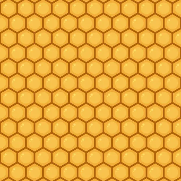 Vector illustration of Bee comb pattern vector. Bee comb pattern wallpaper. free space for text. copy space.