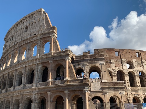 Partial view of the Colosseum in Rome