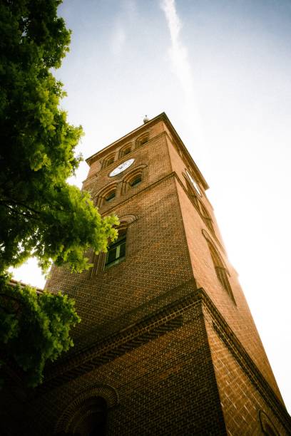 istock Low angle shot of church under blue bright sky in Kopenick 1443766471