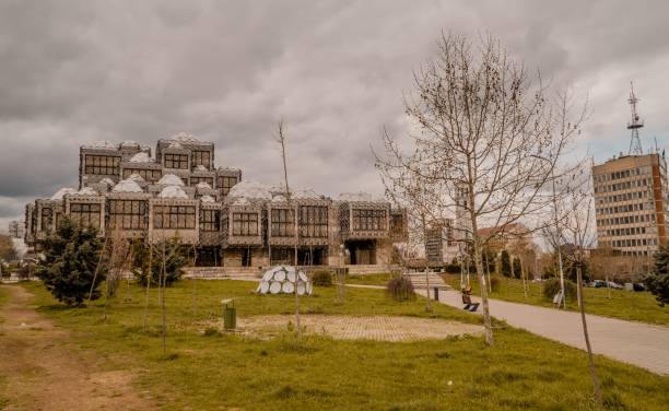 istock National Library of Kosovo on a cloudy day 1443767852