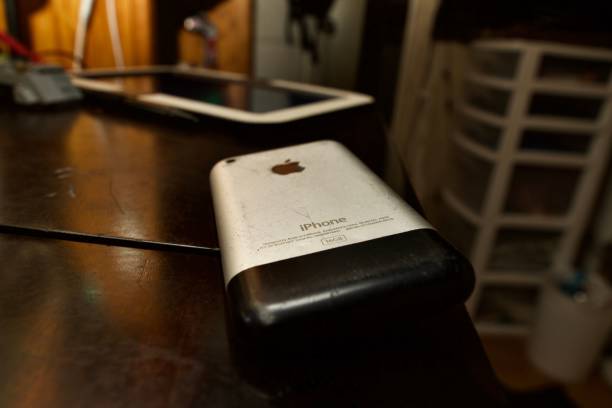 – June 14, 2022: A closeup shot of the iPhone 2G on the table