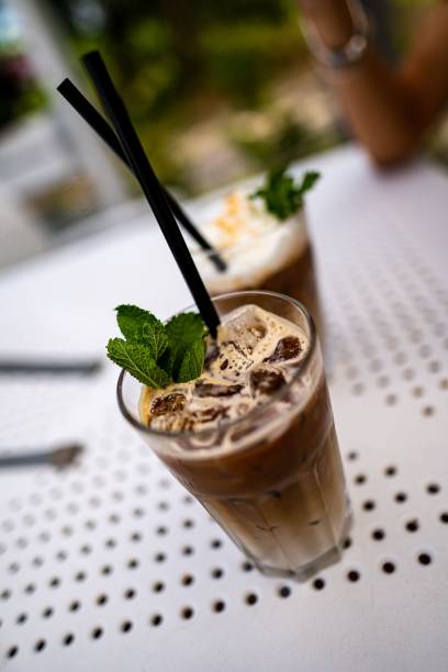 istock Vertical closeup of cold brew, coffee with ice. 1443773261