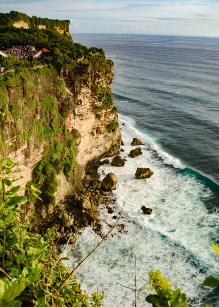 istock Scenic view of cliffs at the sea in daylight 1443774661