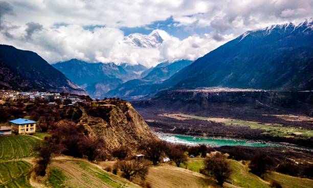 istock Beautiful view of a landscape under a cloudy sky 1443779068