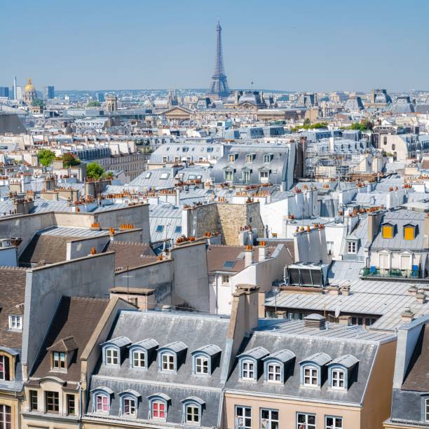 istock Paris, typical buildings and roofs in the Marais 1443779312