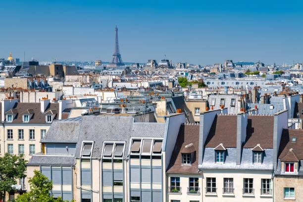istock Paris, typical buildings and roofs in the Marais 1443779427
