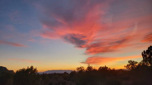 istock Dramatic sunset in Lovell Canyon road, Nevada, USA 1443780645