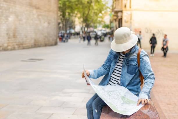 istock Latin tourist on vacation in Barcelona (Spain). 1443780962