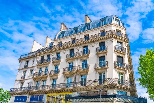 istock Paris, beautiful building, typical parisian facade 1443781716