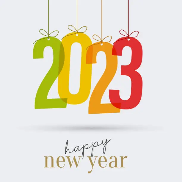Vector illustration of Hanging numbers new year 2023