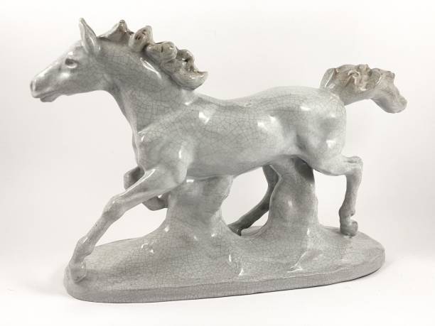 istock Statue of a white horse 1443783938