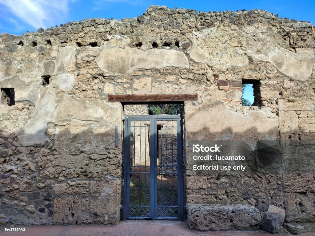 Pompeii Entrance Of The Officina Del Garum From Via Di Castricio Stock