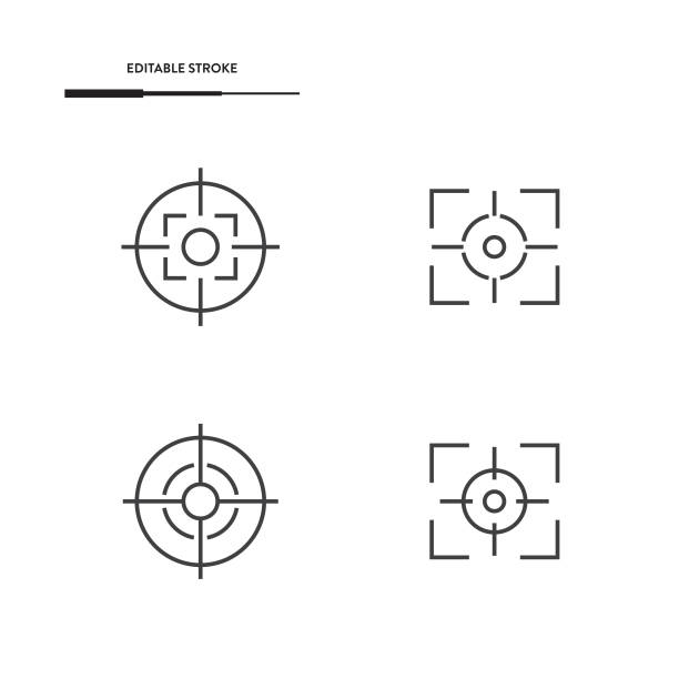 대상 아이콘 세트 벡터 디자인. - target shooting darts dart accuracy stock illustrations