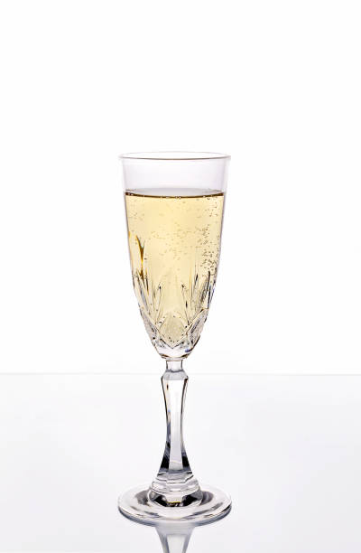 istock Champagne glass on white background 1443802711