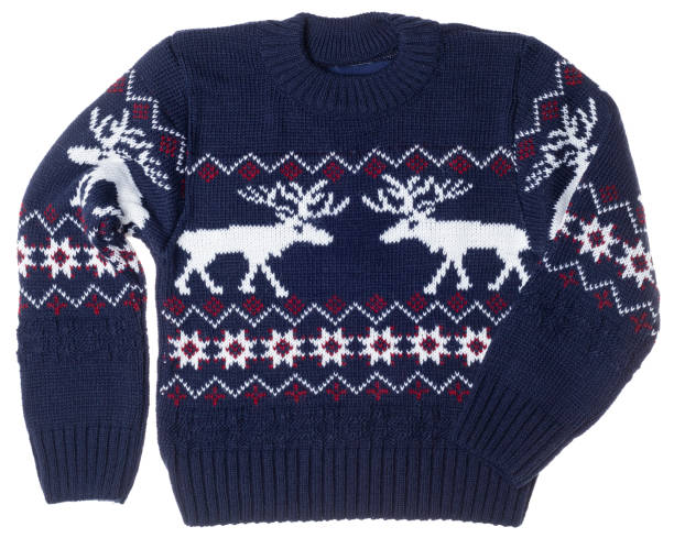 istock Kids warm Christmas sweater on white background 1443803311